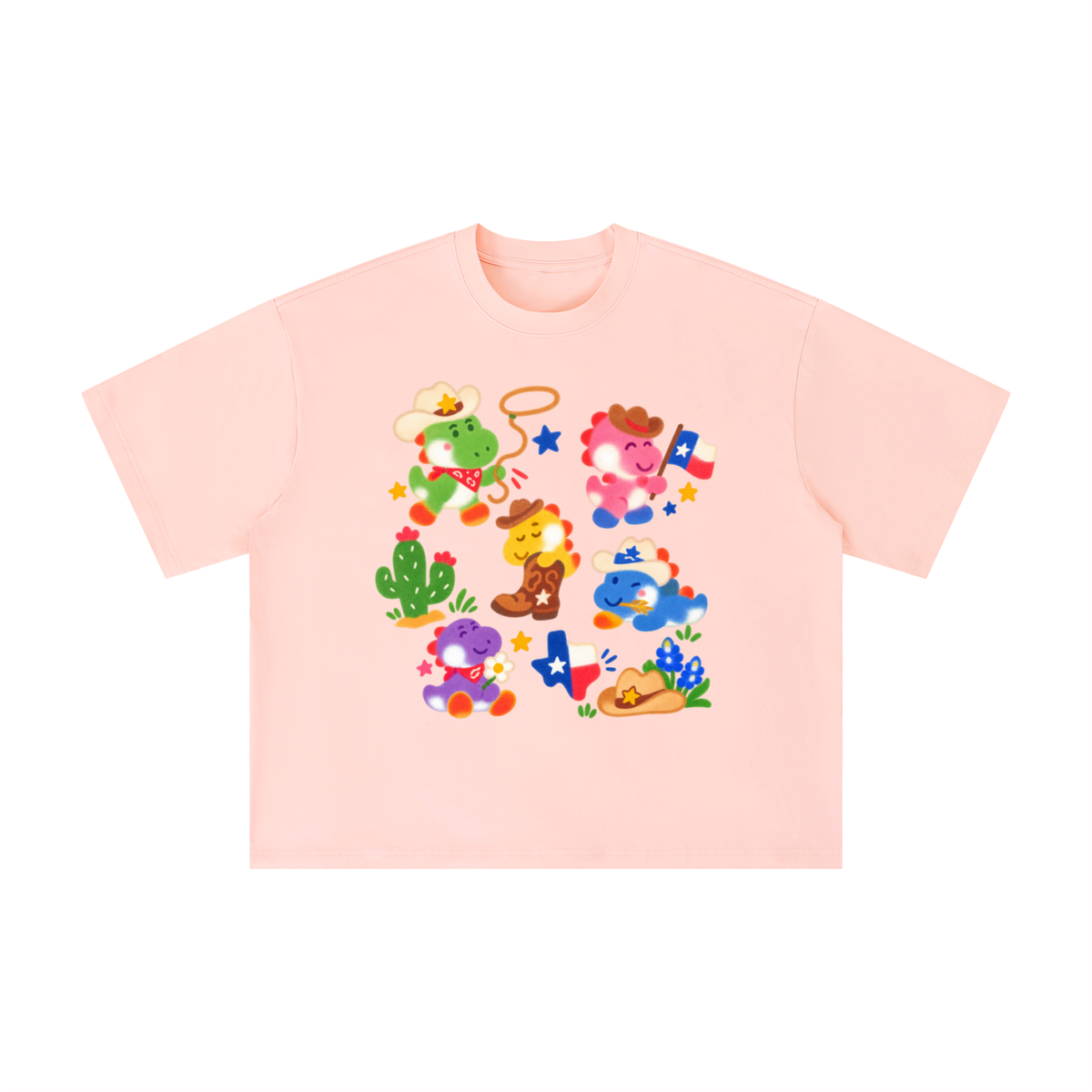 Texas Cowboy Dino Crew Graphic Tee