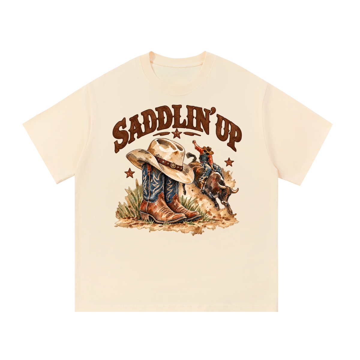 Saddlin’ Up Texas Bull Riding Graphic Tee