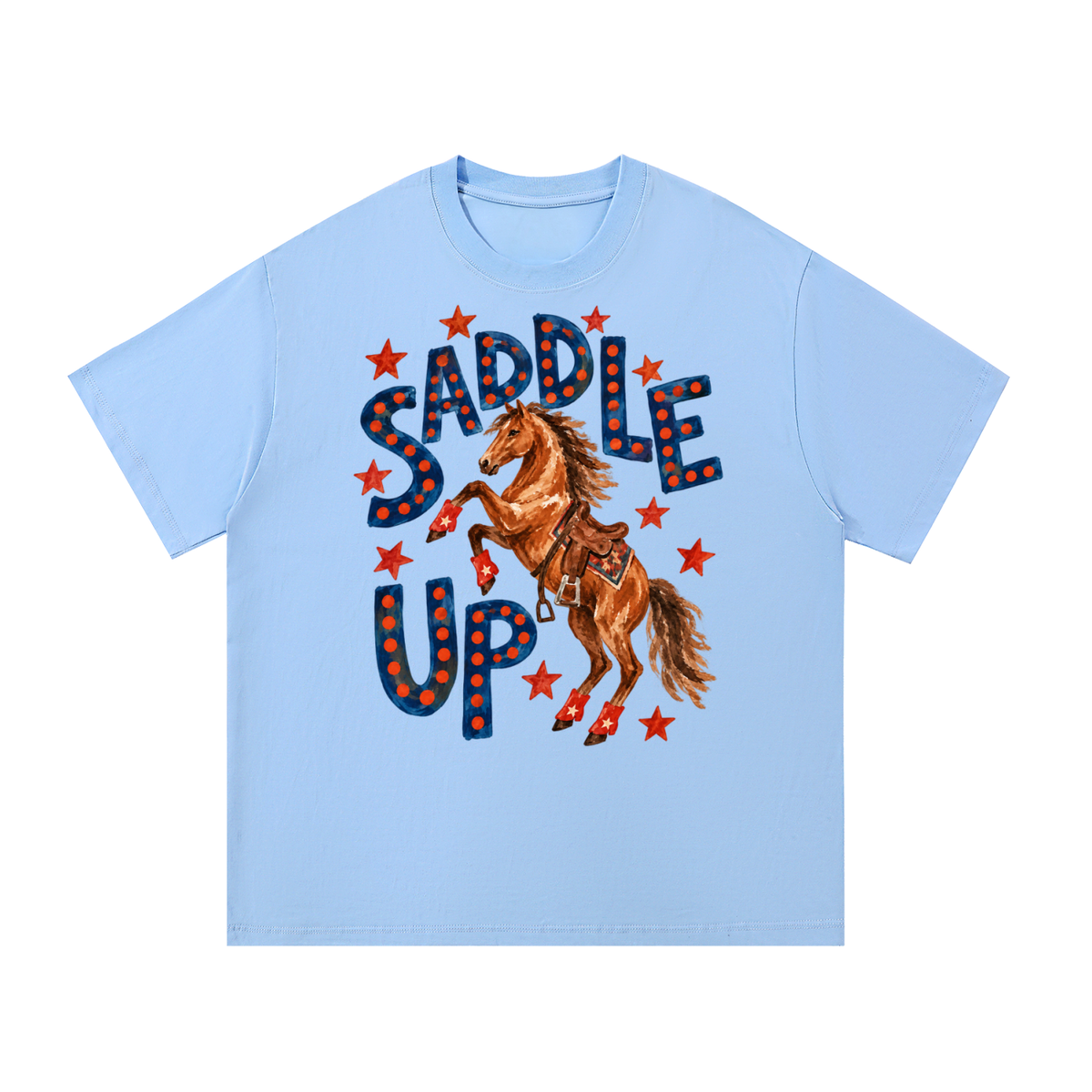 Saddle Up Vintage Western Marquee Graphic Tee