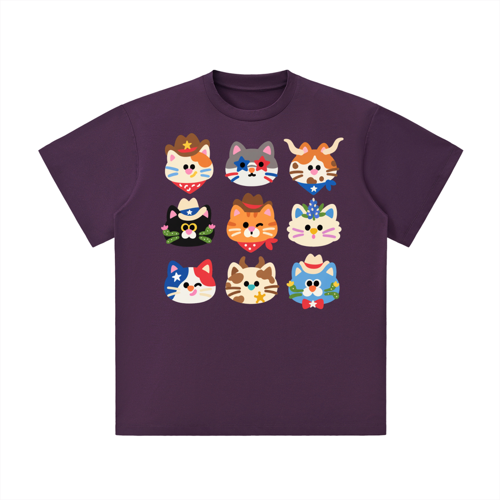 Texas Cowboy Cat Crew Graphic Tee