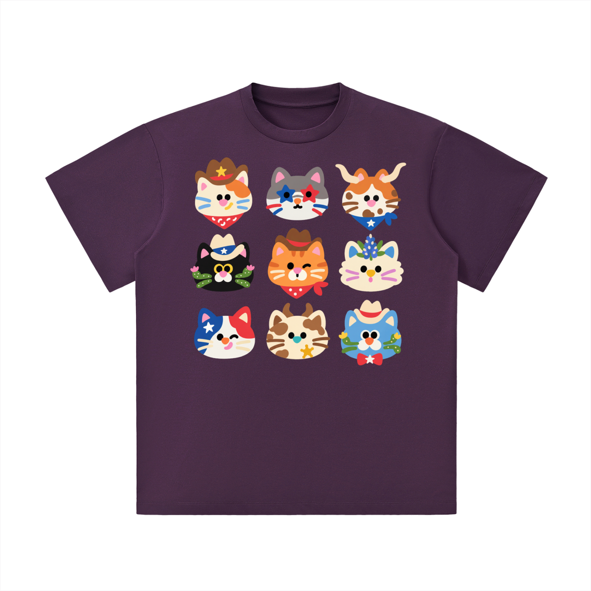 Texas Cowboy Cat Crew Graphic Tee