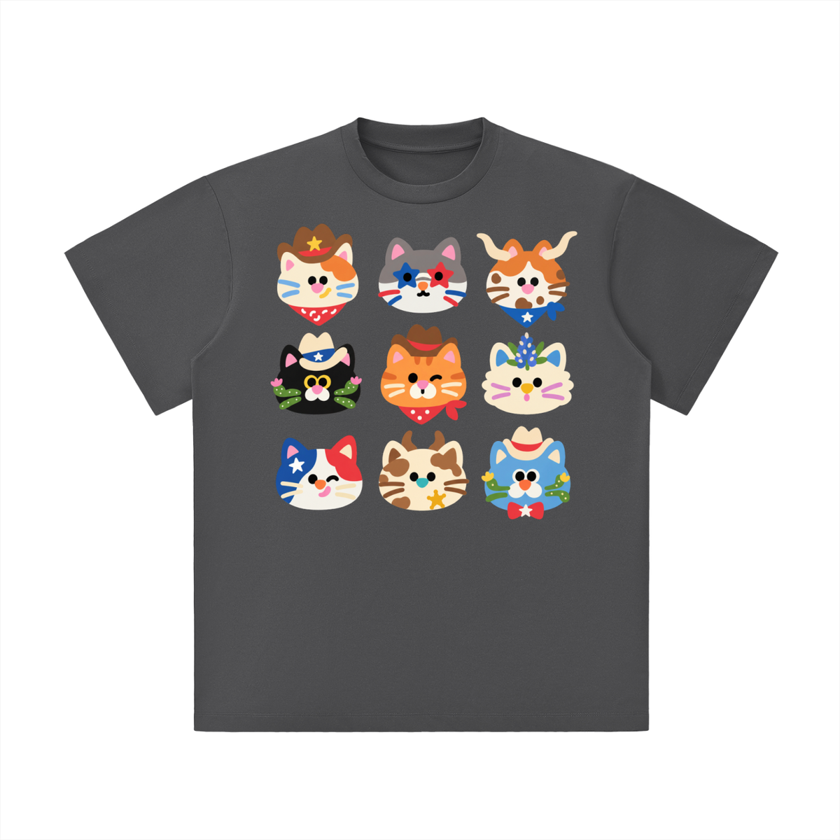 Texas Cowboy Cat Crew Graphic Tee