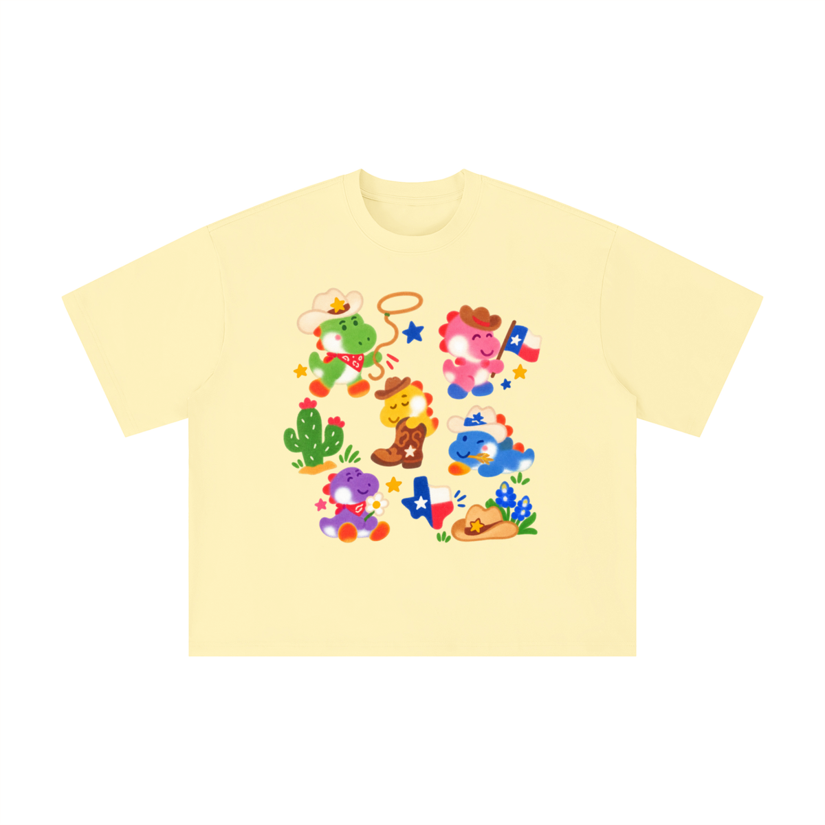 Texas Cowboy Dino Crew Graphic Tee