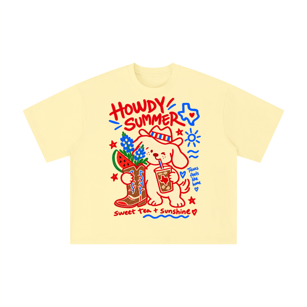 Howdy Summer Texas Puppy Graphic Tee