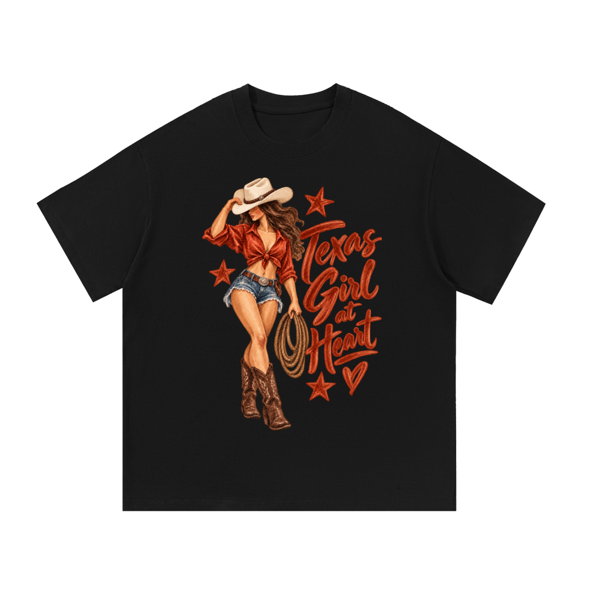 Texas Girl at Heart Cowgirl Graphic Tee