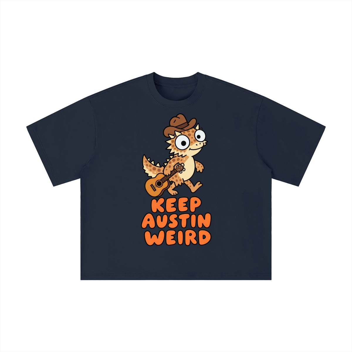 Keep Austin Weird Horned Lizard Guitar Tee – Funny Texas Cowboy Shirt