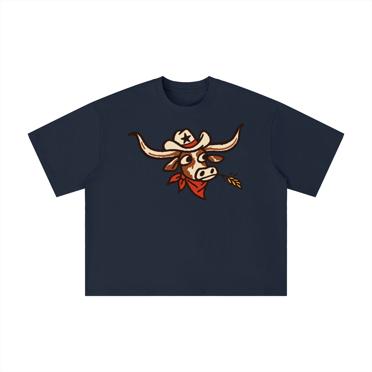 Texas Longhorn Cowboy Doodle Graphic Tee