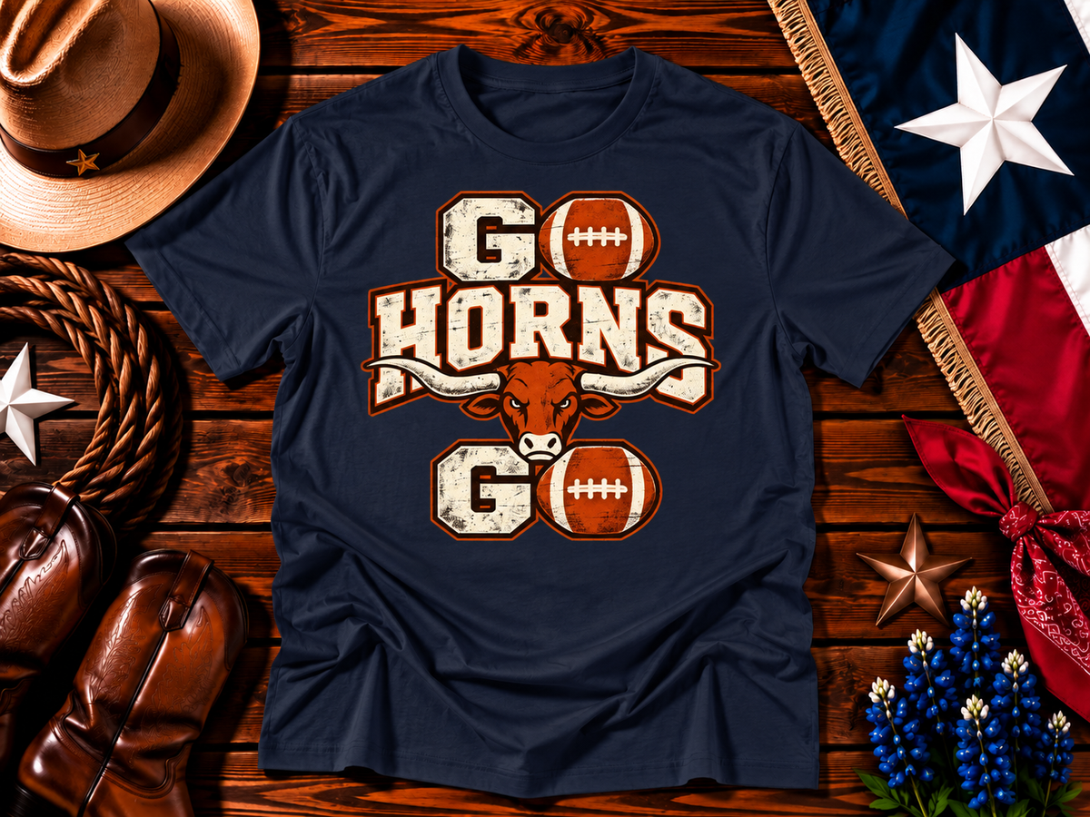 Go Horns Go Texas Football Tee