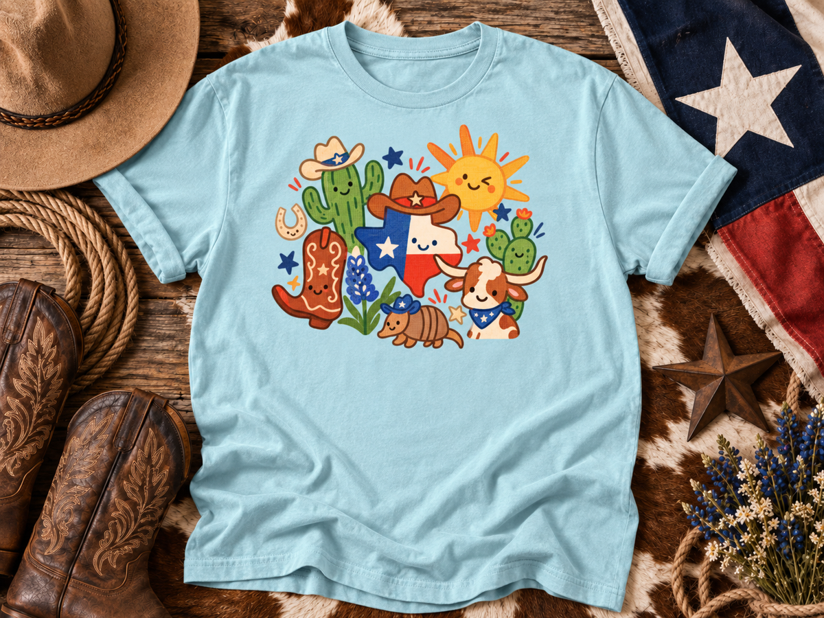 Cute Texas Icons Western Graphic Tee