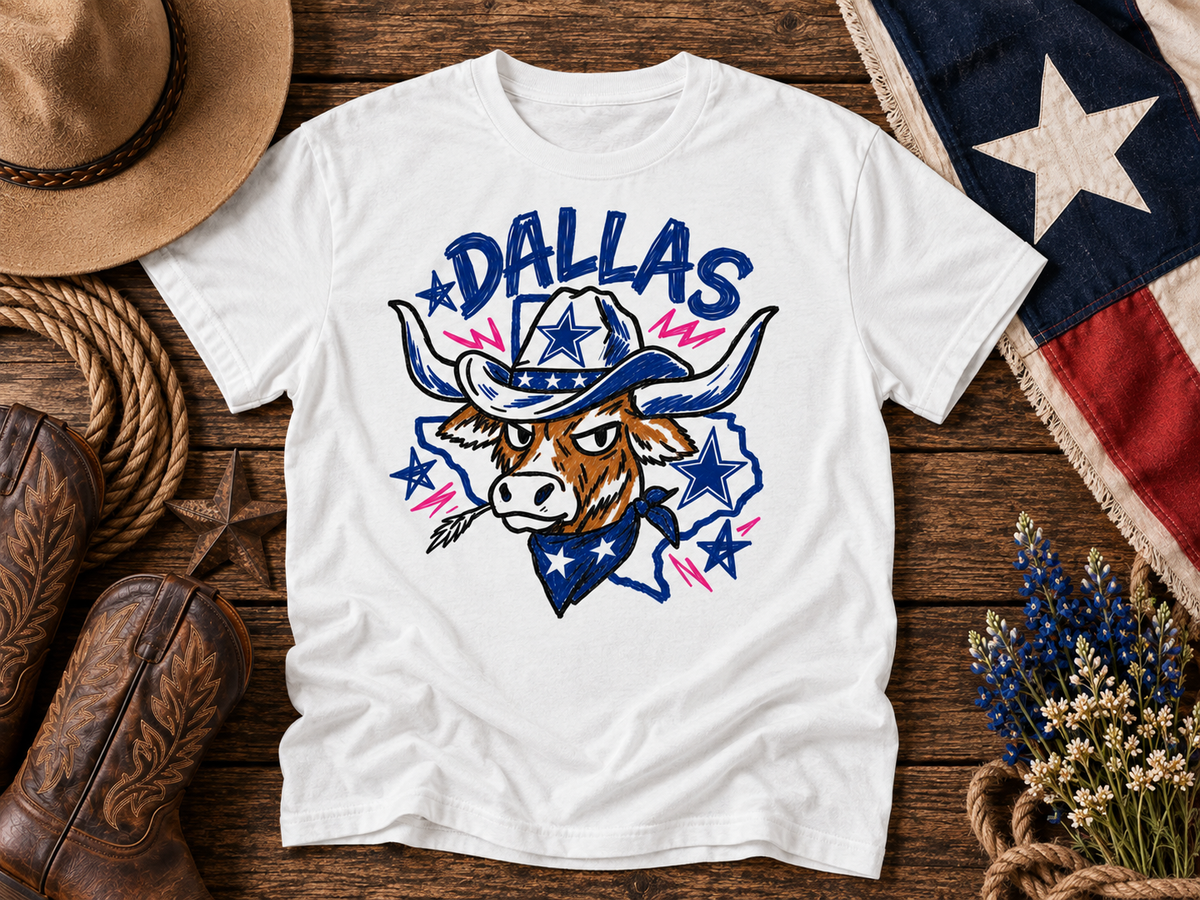 Dallas Texas Longhorn Cowboy Graphic Tee