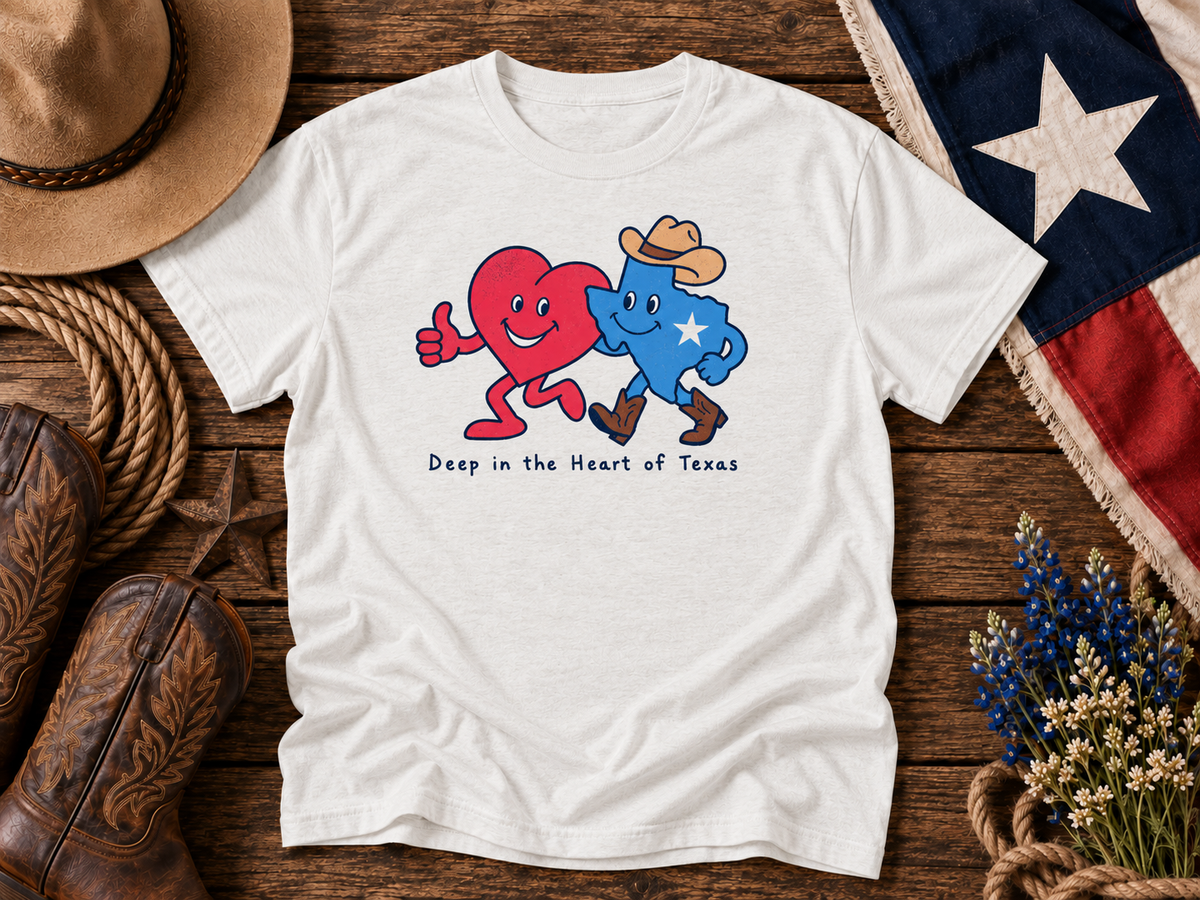 Deep in the Heart of Texas Heart & Lone Star T-Shirt