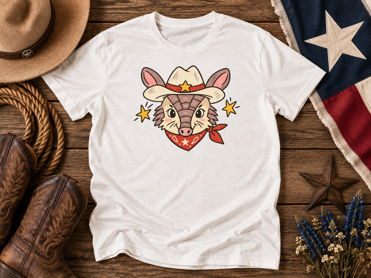 Howdy Cowboy Armadillo Texas Graphic Tee