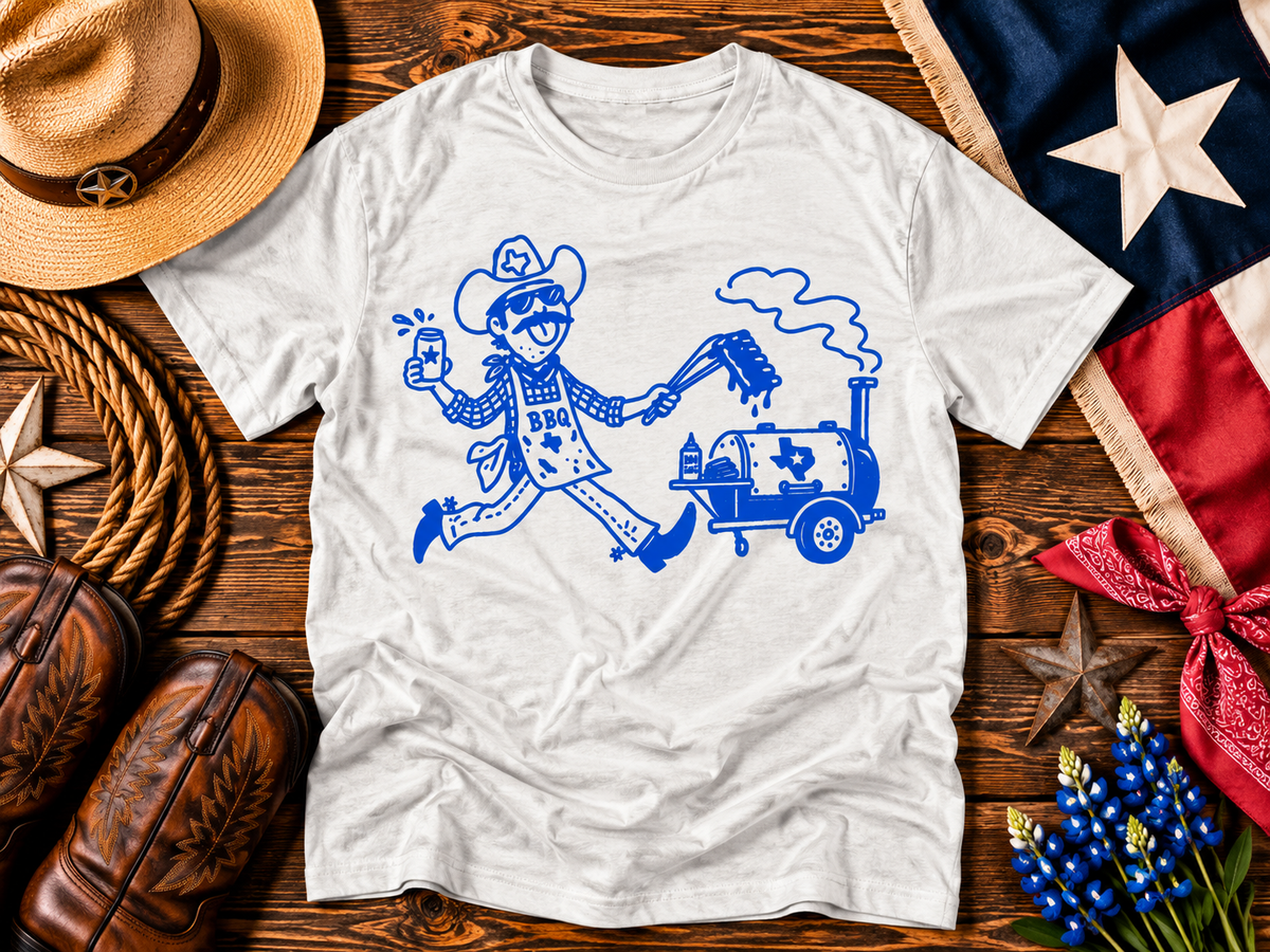 Texas BBQ Cowboy Graphic Tee