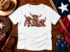 Playful Texas Longhorn Trio Graphic Tee