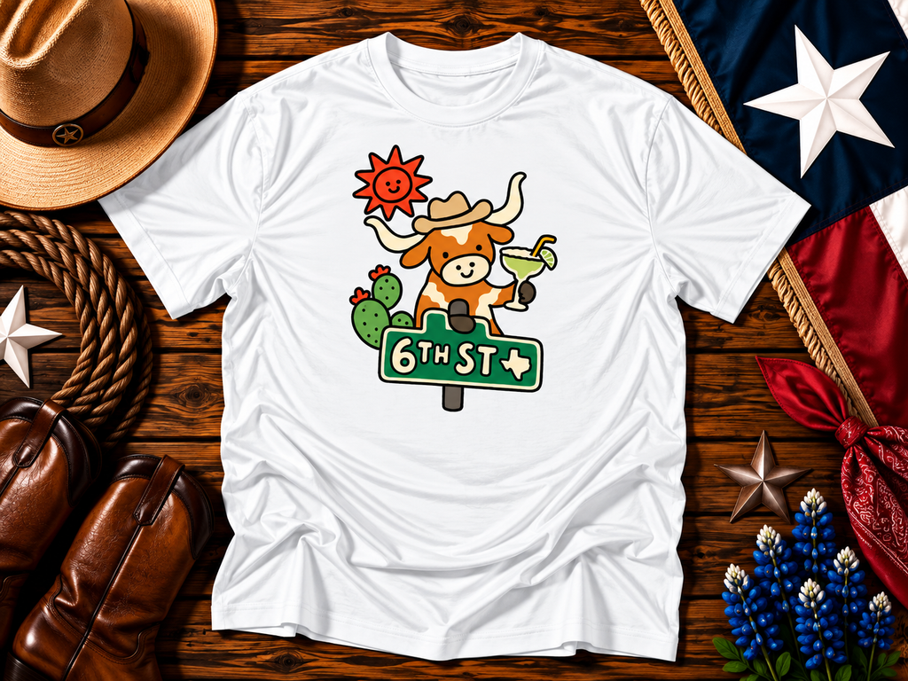 6th Street Sips Longhorn Tee