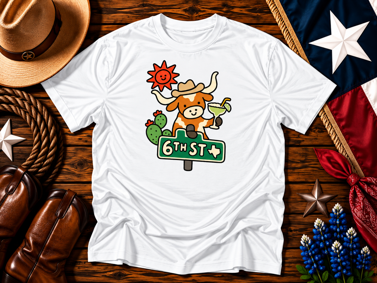 6th Street Sips Longhorn Tee