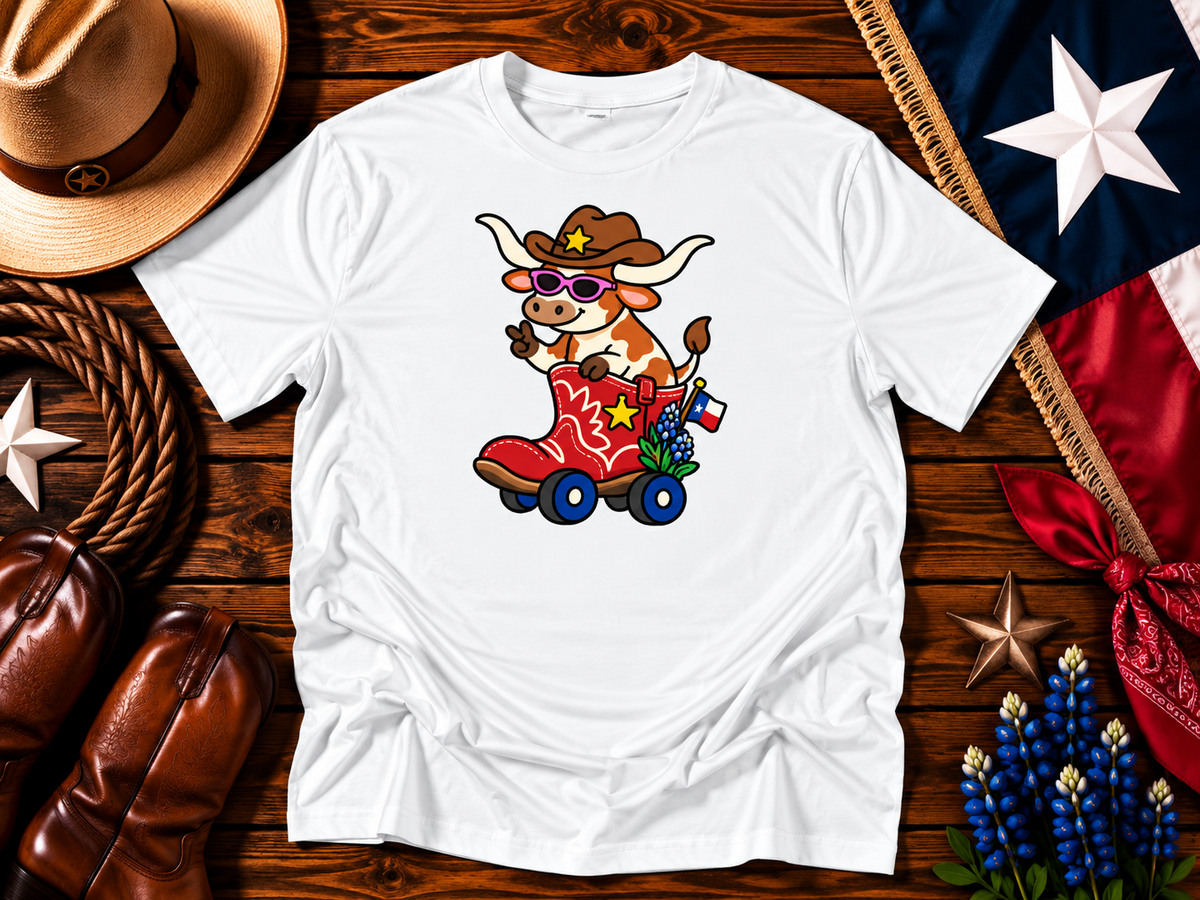 Howdy Longhorn Cowboy Boot Tee