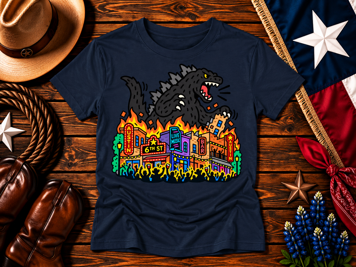 Austin 6th Street Kaiju Monster Graphic Tee