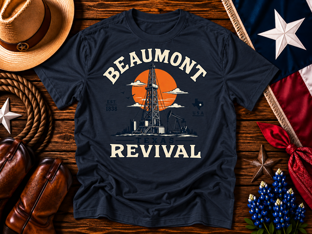 Vintage Beaumont Texas Oil Revival Graphic Tee