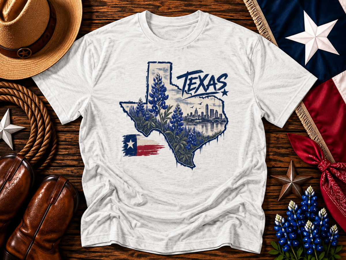 Vintage Texas Bluebonnet State Graphic Tee