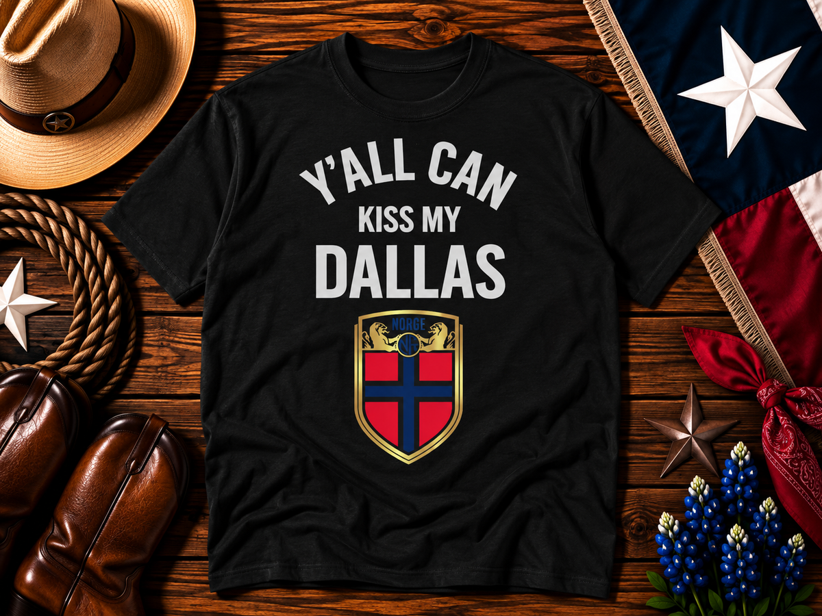 Y’all Can Kiss My Dallas Shirt - Haaland Norway Football Flag Graphic Tee