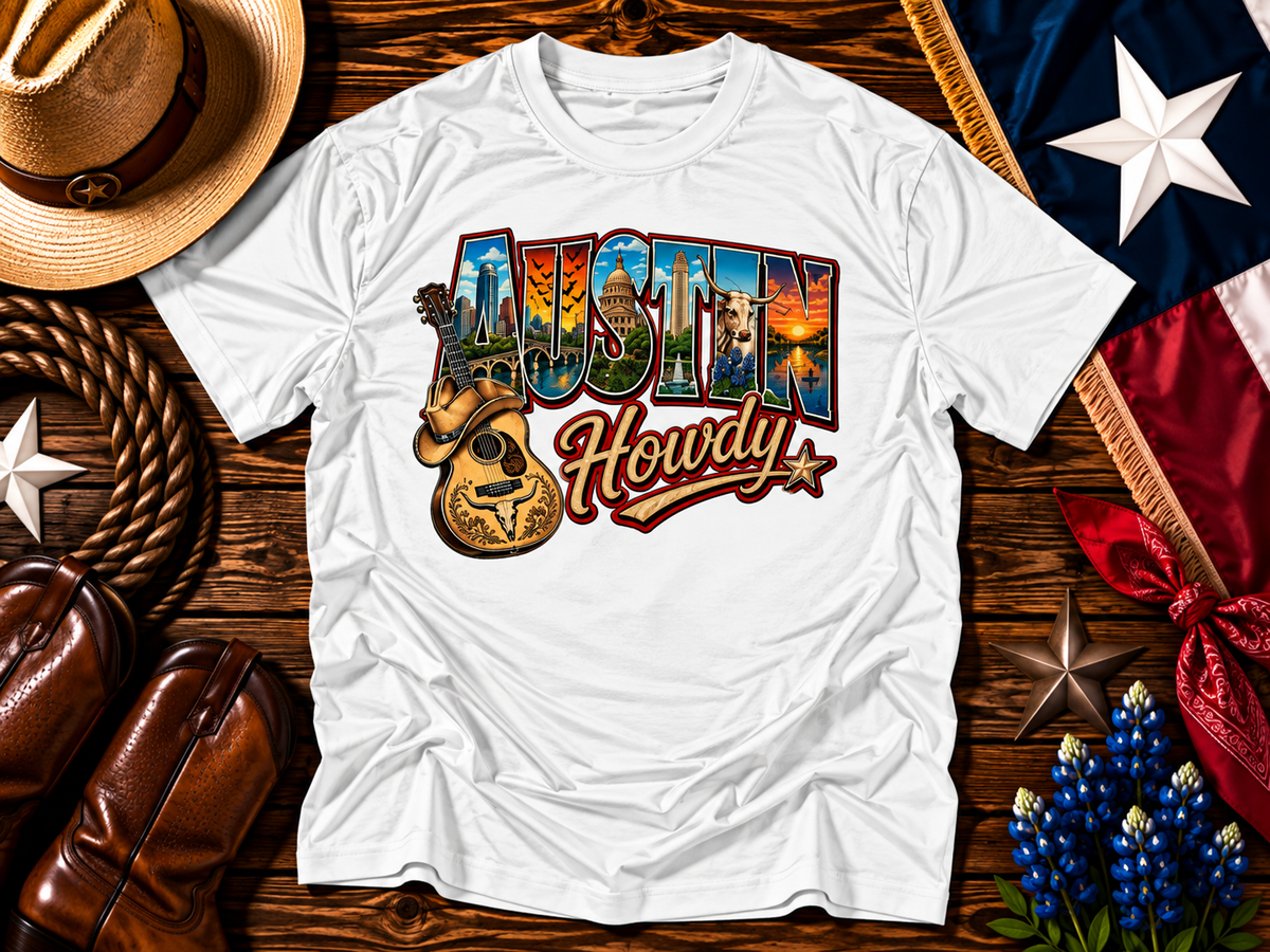 Austin Texas Howdy Vintage Western Graphic Tee