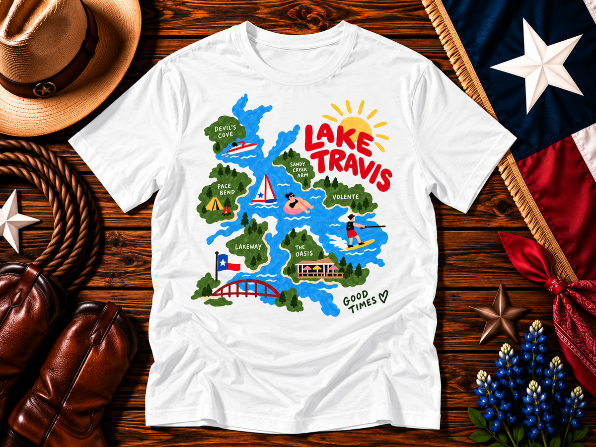 Lake Travis Good Times Vintage Texas Tee