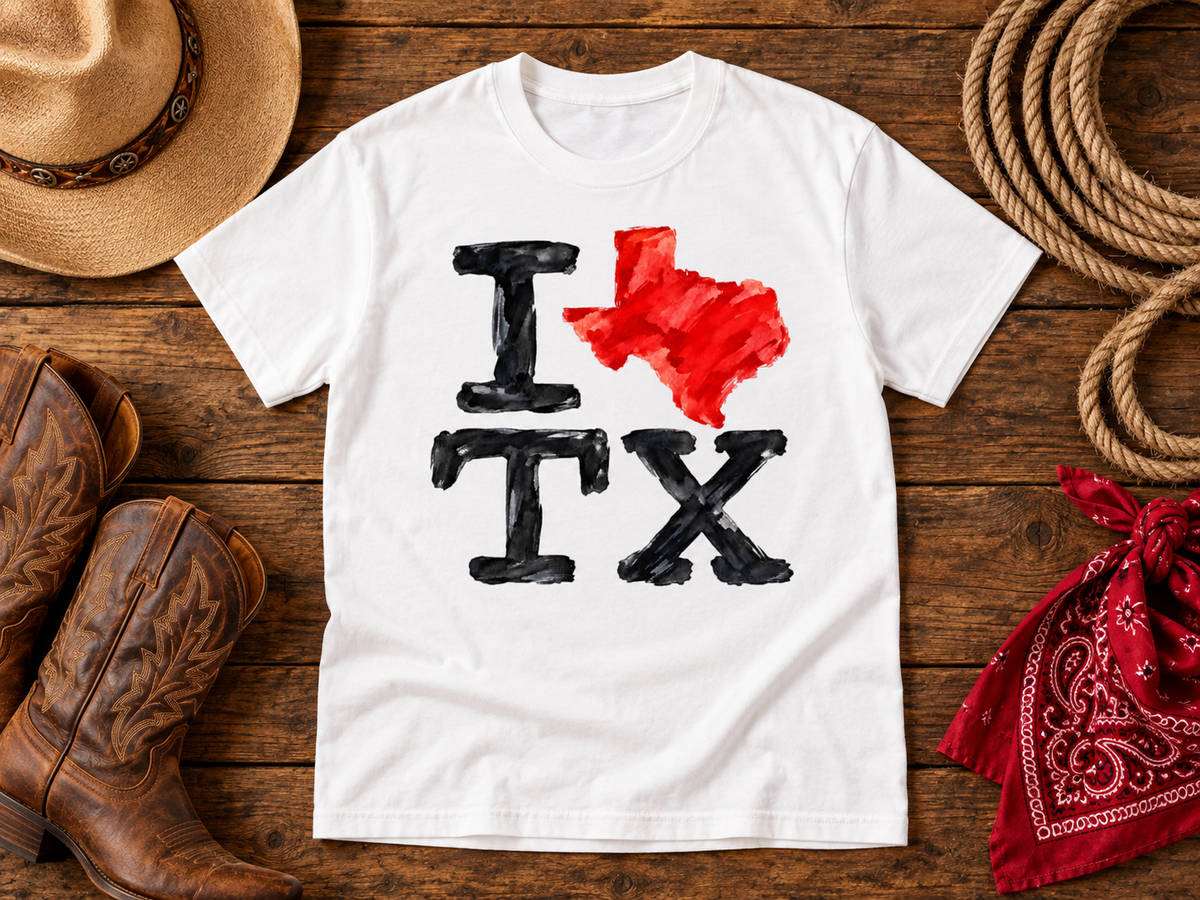 I Love Texas Watercolor