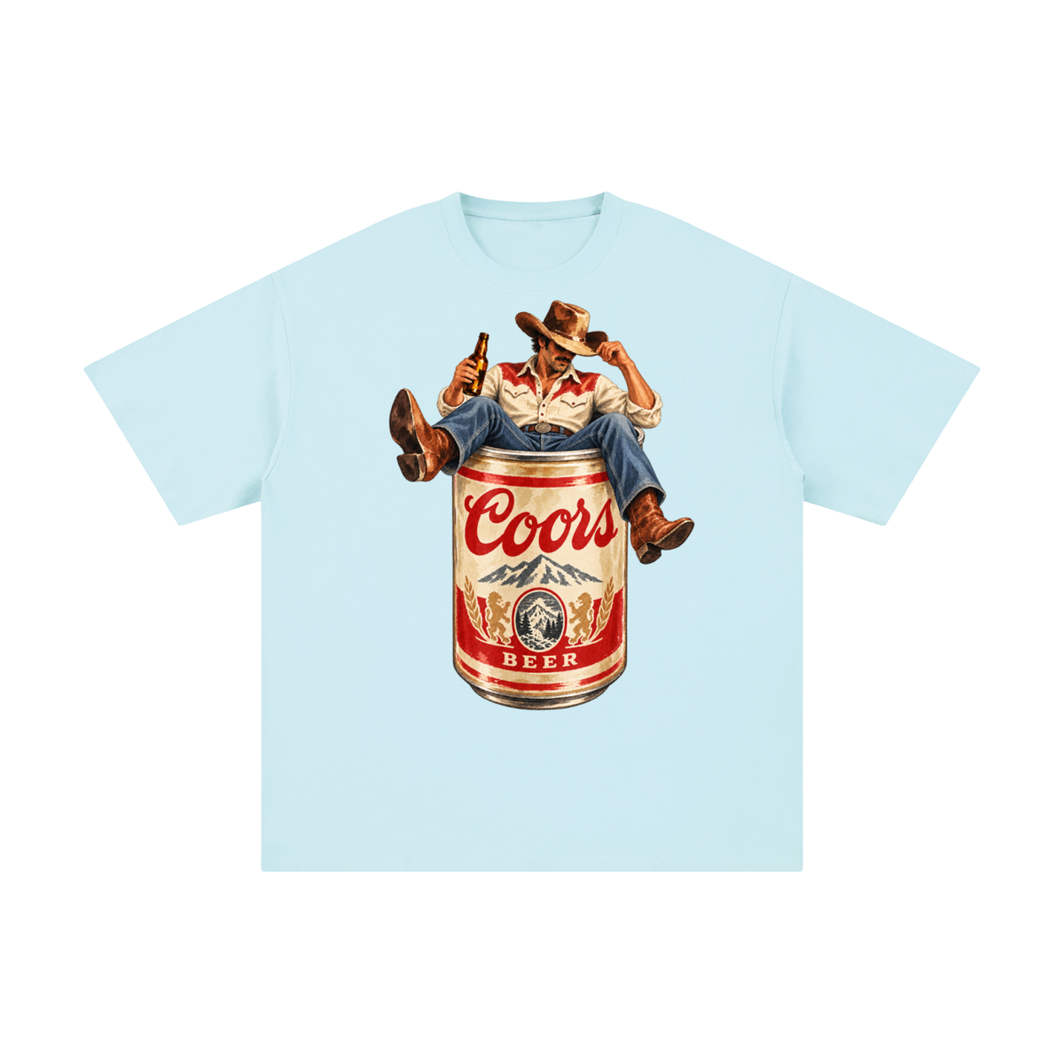Vintage Coors Cowboy Beer Can Graphic Tee