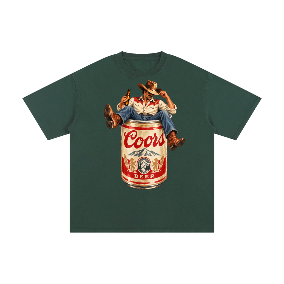 Vintage Coors Cowboy Beer Can Graphic Tee