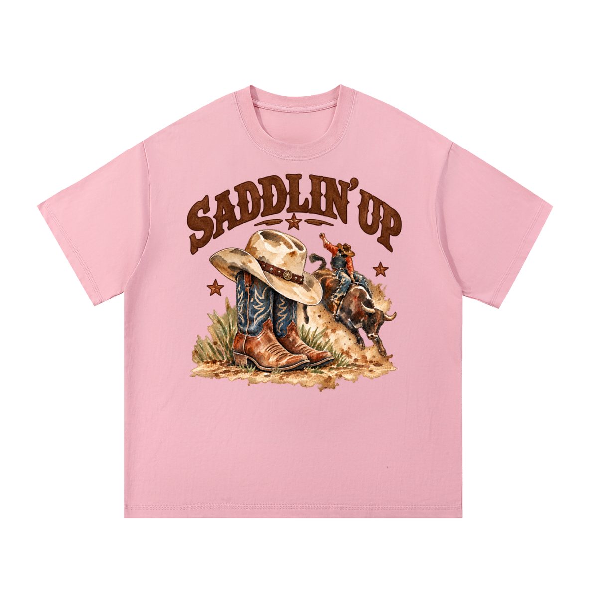Saddlin’ Up Texas Bull Riding Graphic Tee