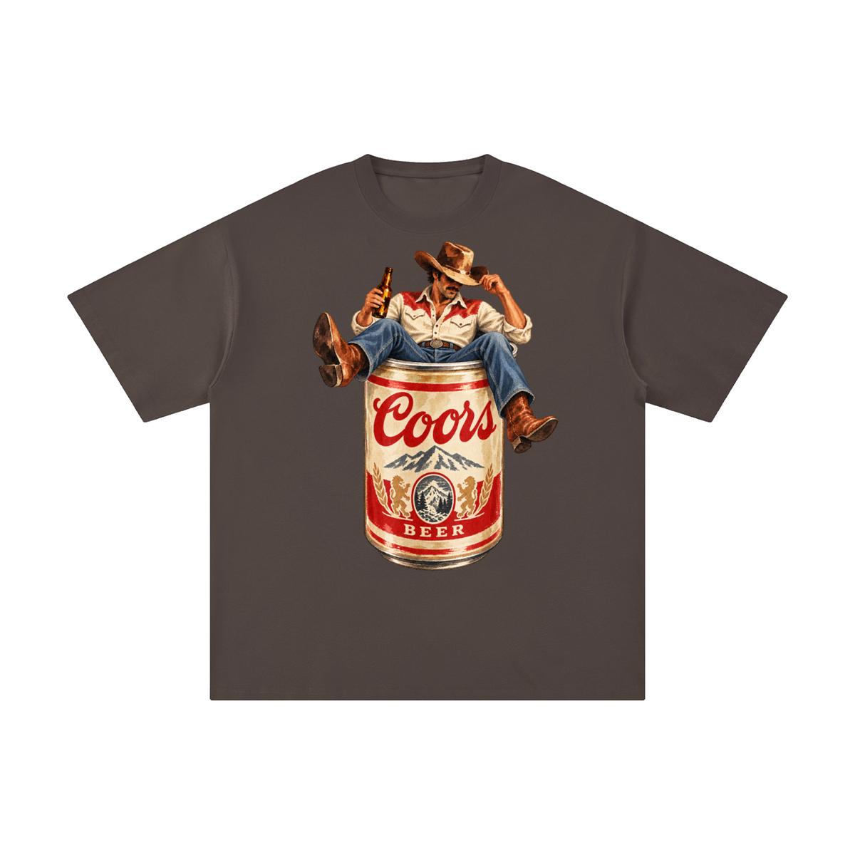Vintage Coors Cowboy Beer Can Graphic Tee