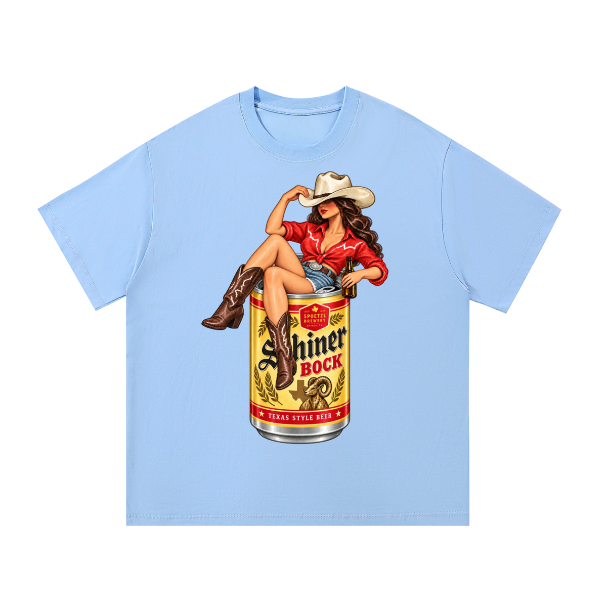 Shiner Bock Texas Cowgirl Vintage Graphic Tee