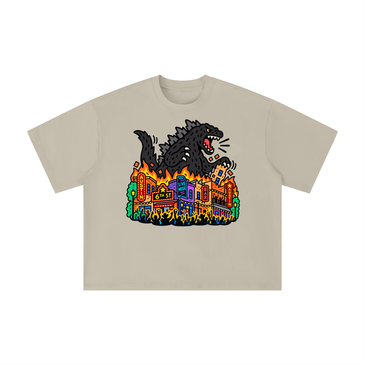 Austin 6th Street Kaiju Monster Graphic Tee