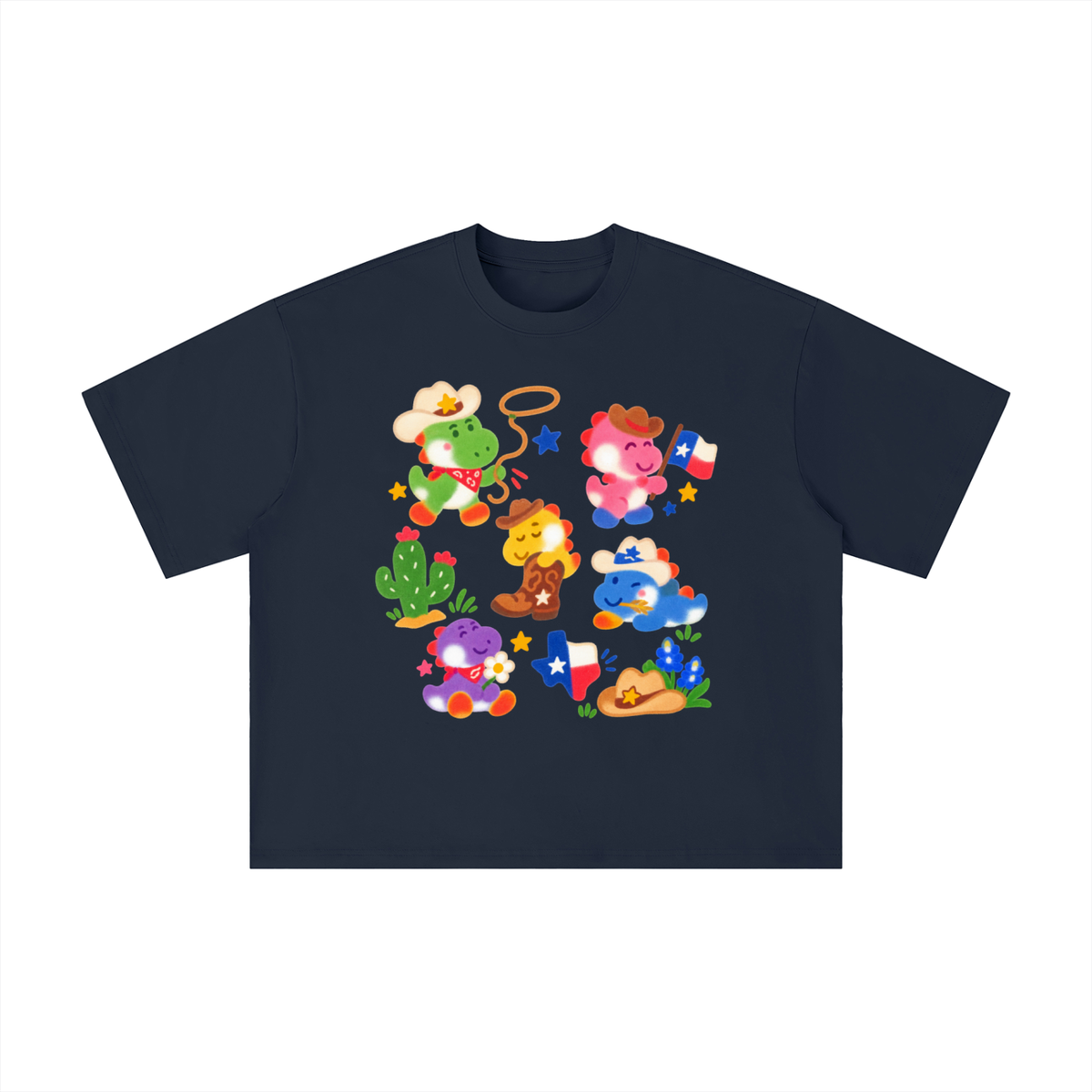Texas Cowboy Dino Crew Graphic Tee