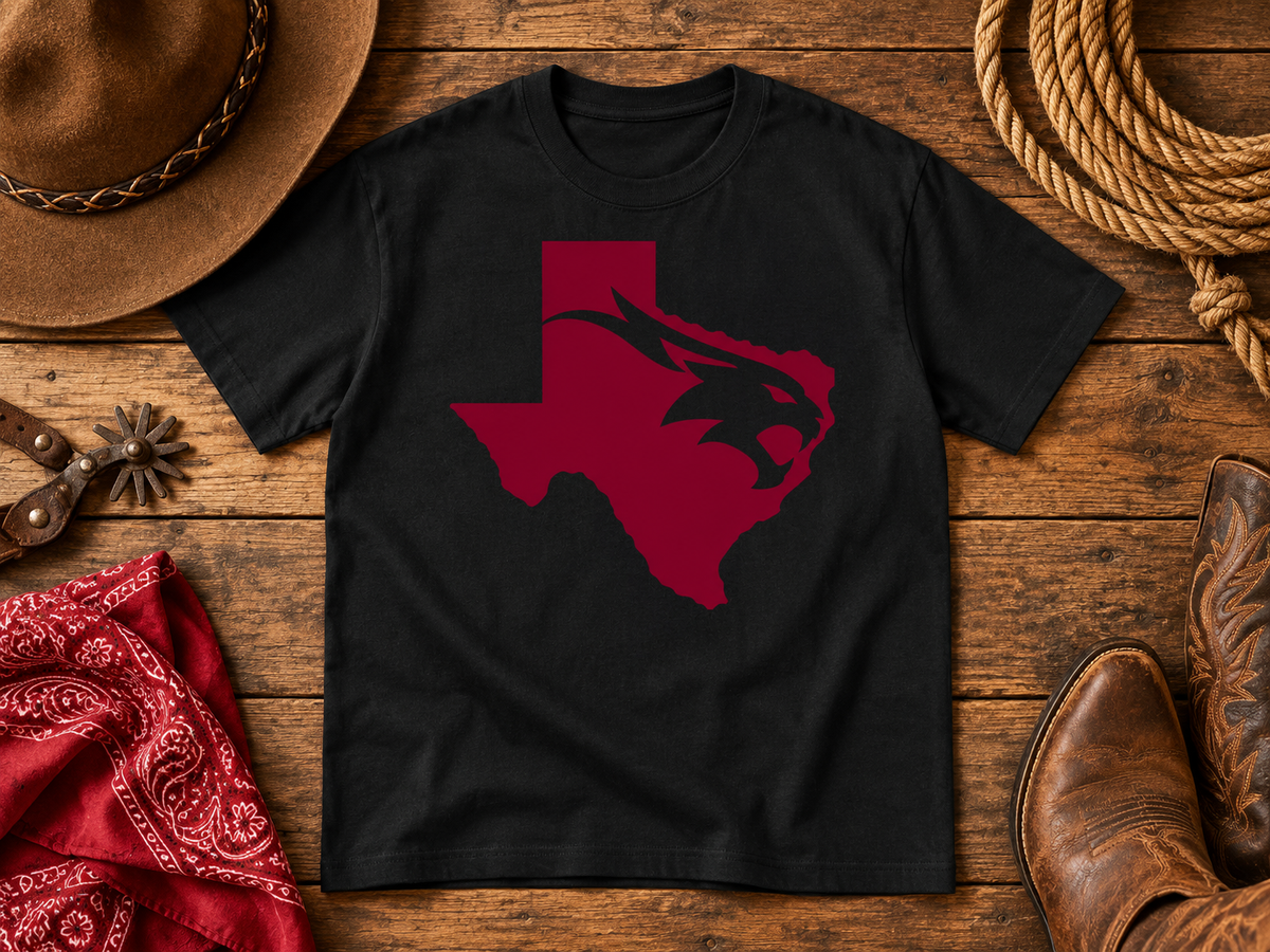 Texas State Bobcat Cutout Graphic Tee