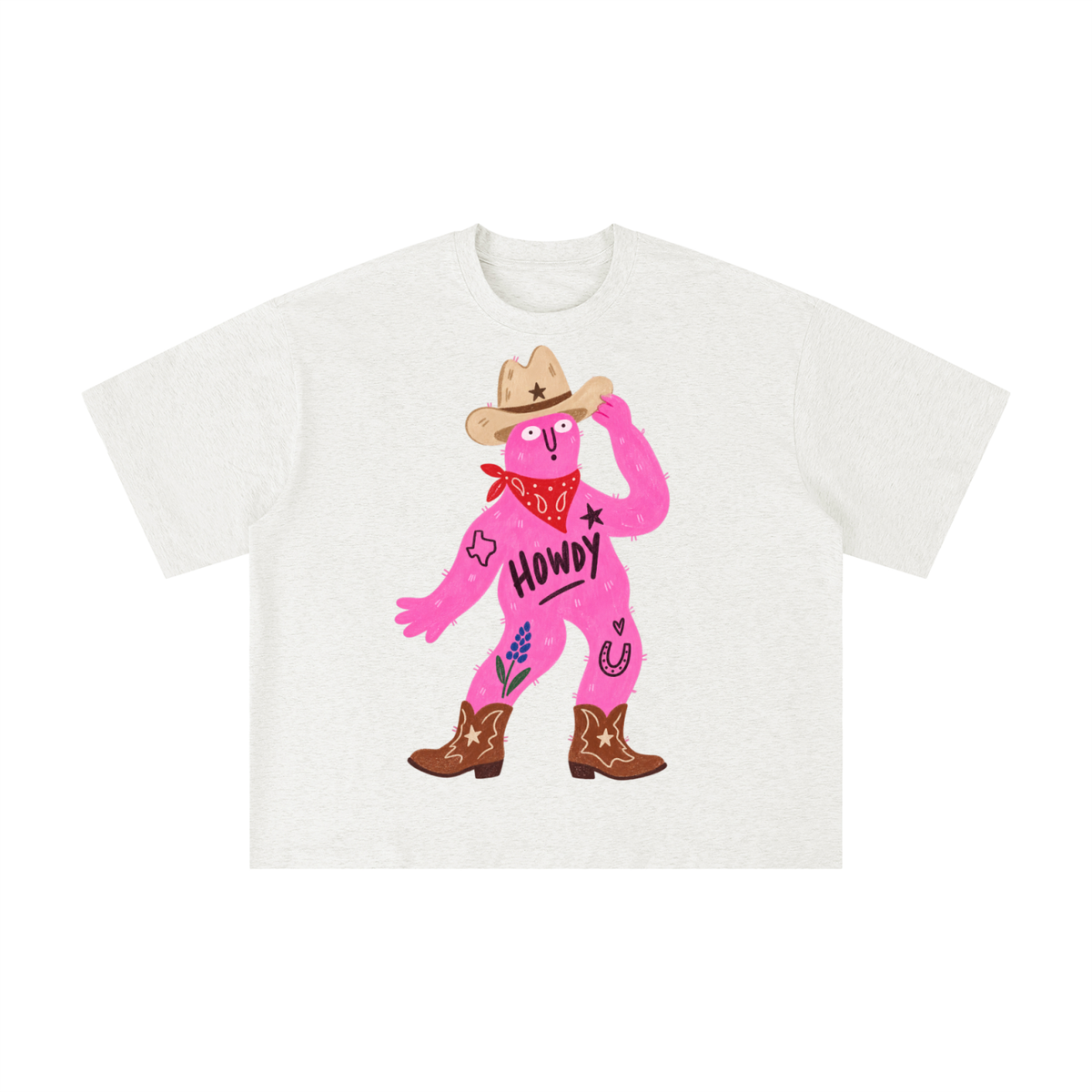 Howdy Texas Cowboy Character Graphic Tee