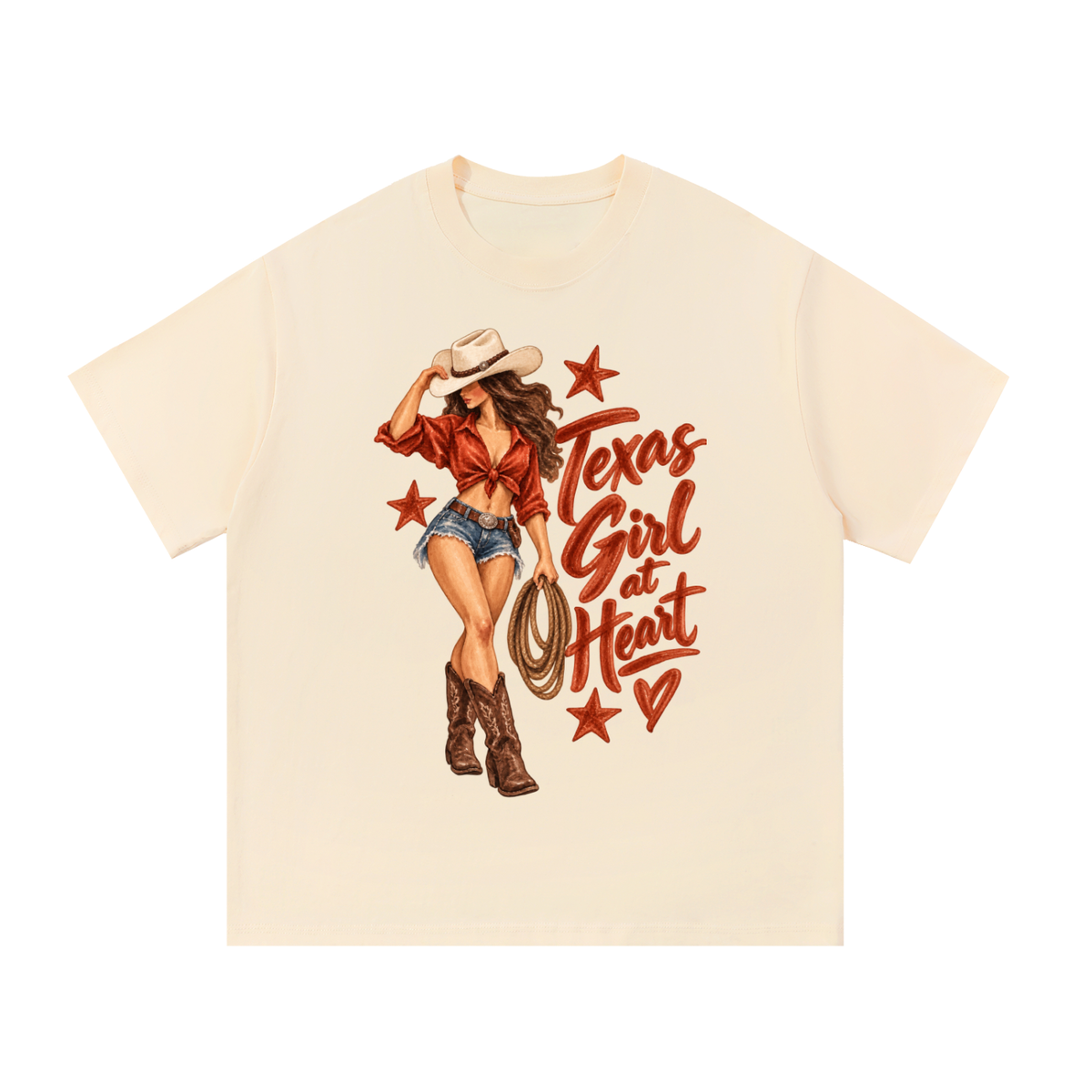Texas Girl at Heart Cowgirl Graphic Tee