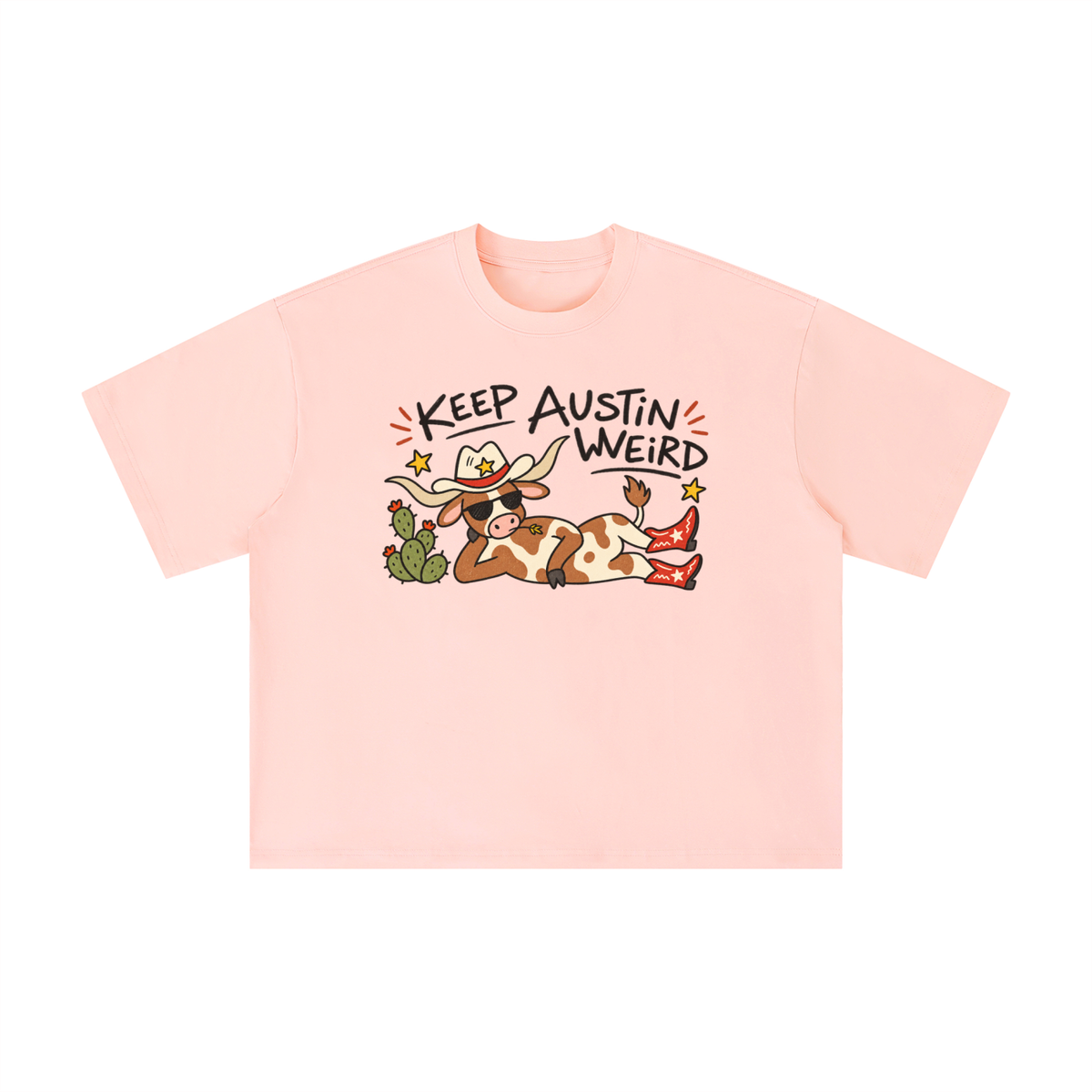Keep Austin Weird Longhorn Cowboy Graphic Tee