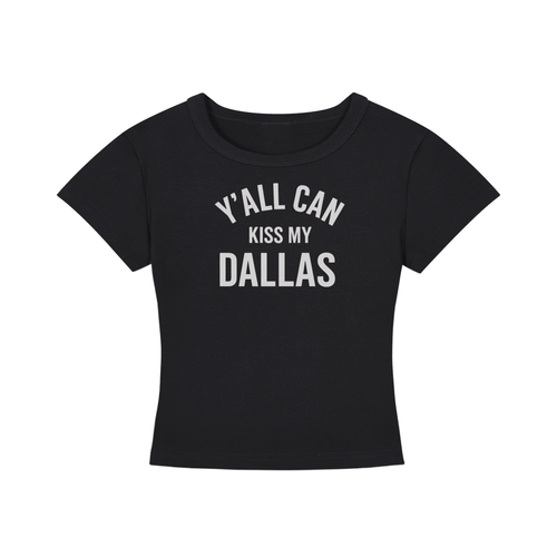 1st  Yall can kiss my dallas - Women's Cropped T-Shirt