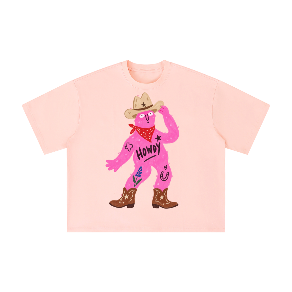 Howdy Texas Cowboy Character Graphic Tee
