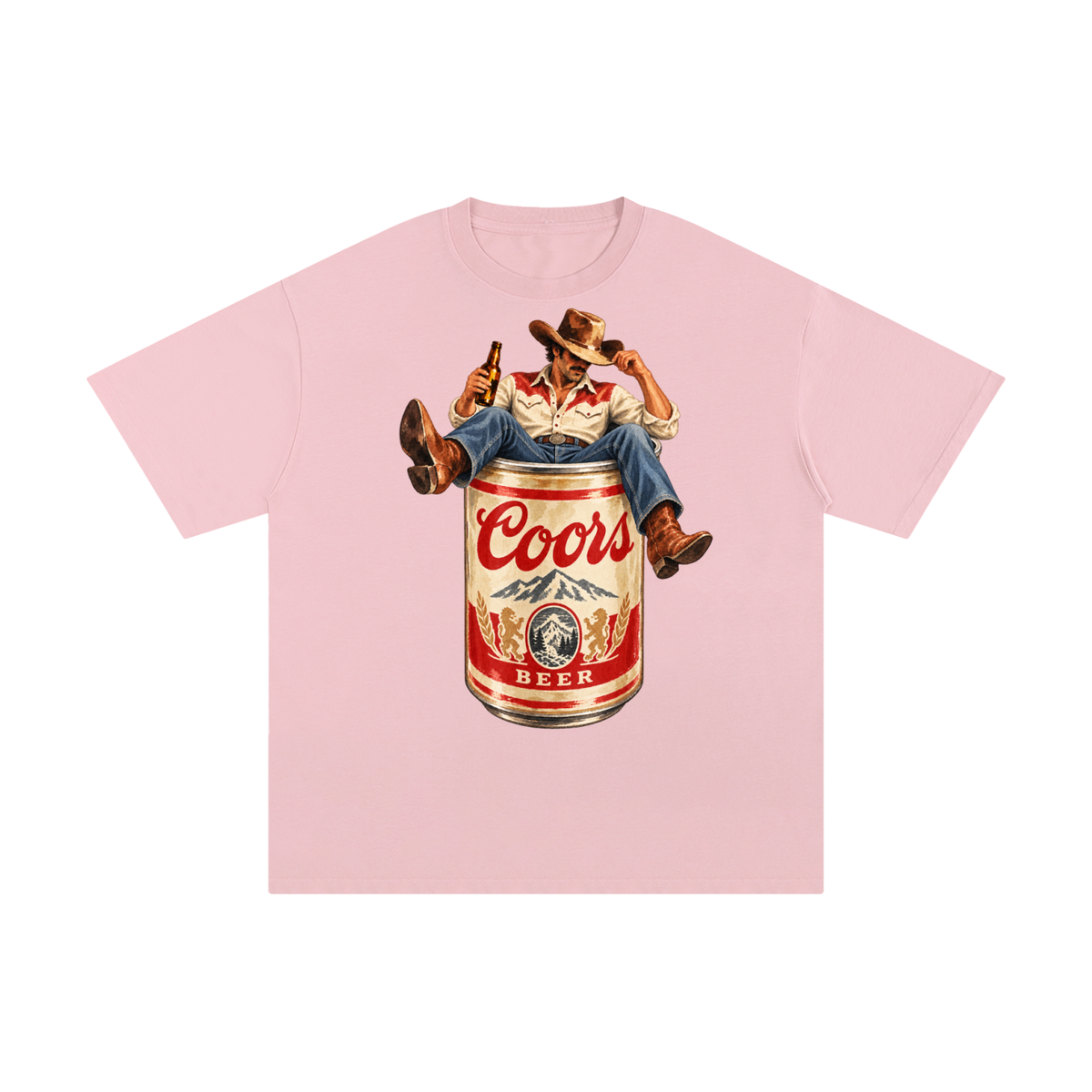 Vintage Coors Cowboy Beer Can Graphic Tee