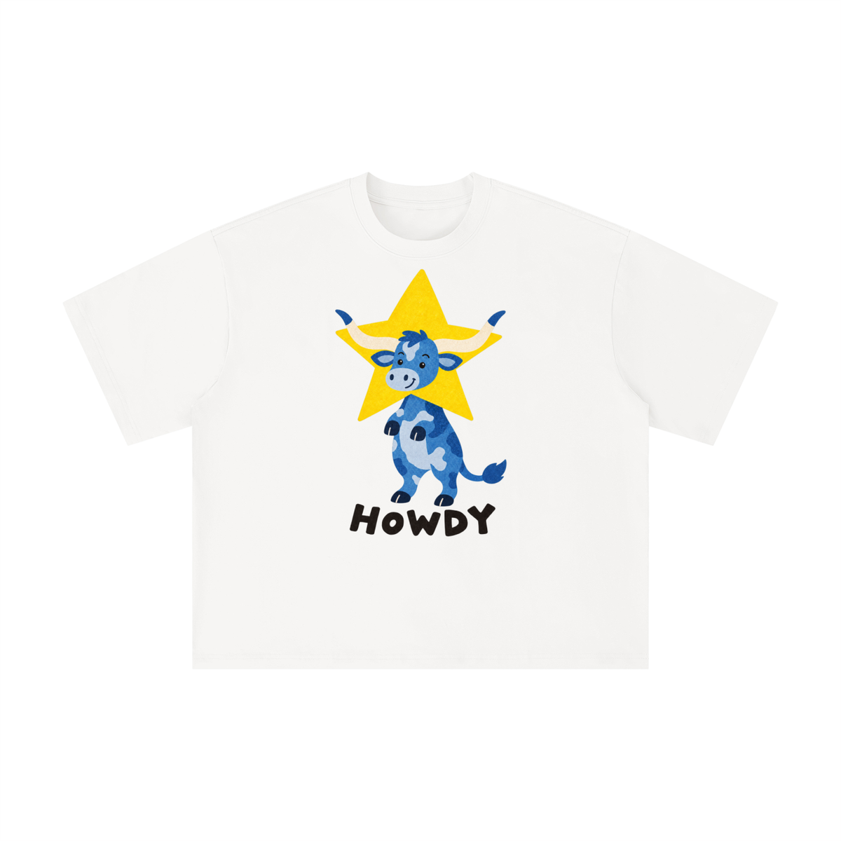 Howdy Blue Longhorn Texas Tee