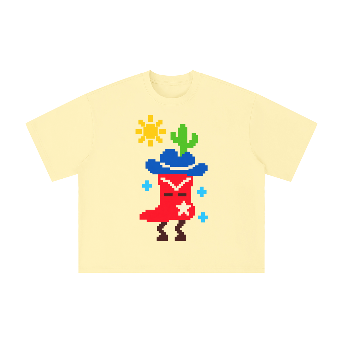 Pixel Texas Cowboy Boot Graphic Tee