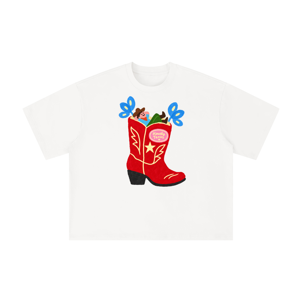 Howdy Texas Cowboy Boot Graphic Tee