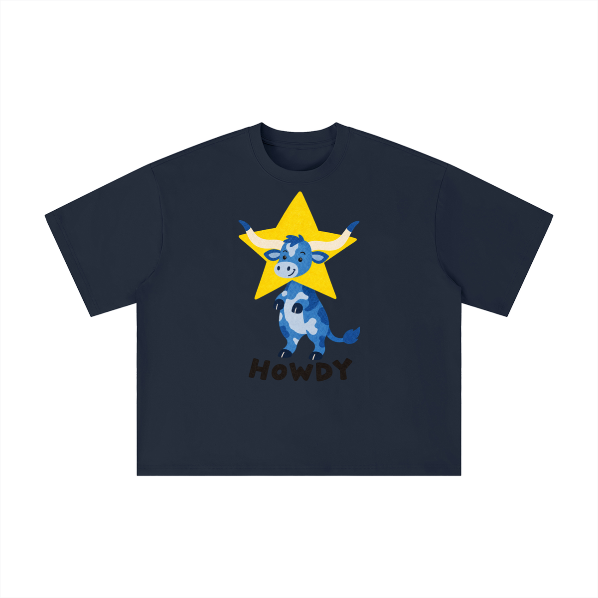 Howdy Blue Longhorn Texas Tee
