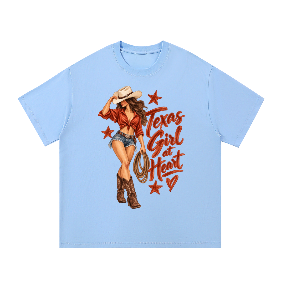 Texas Girl at Heart Cowgirl Graphic Tee