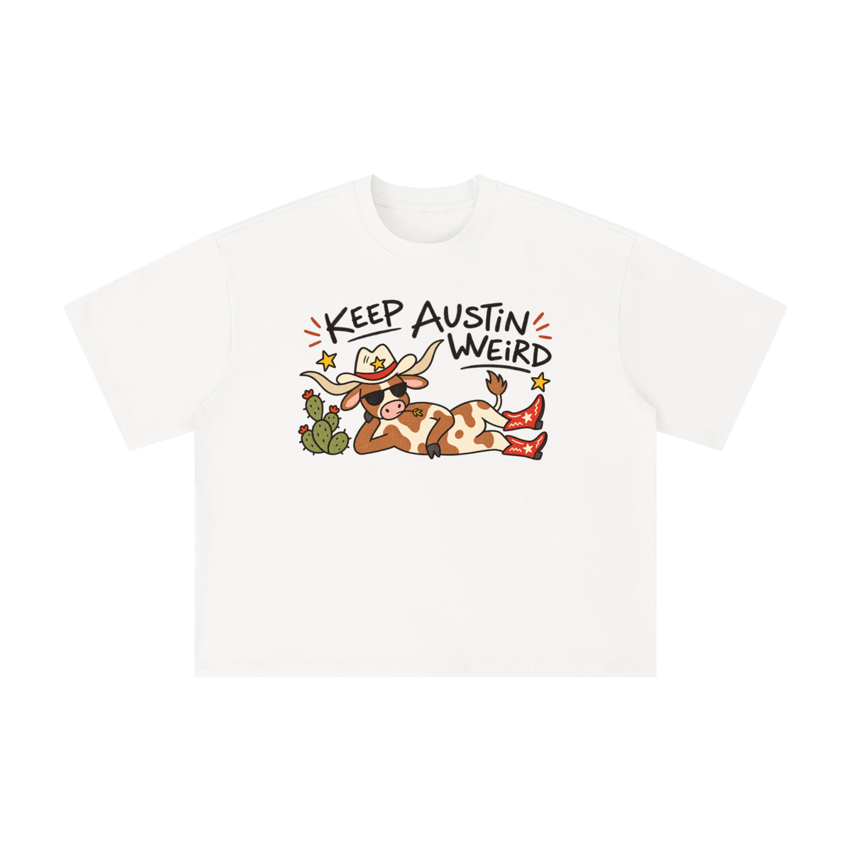 Keep Austin Weird Longhorn Cowboy Graphic Tee