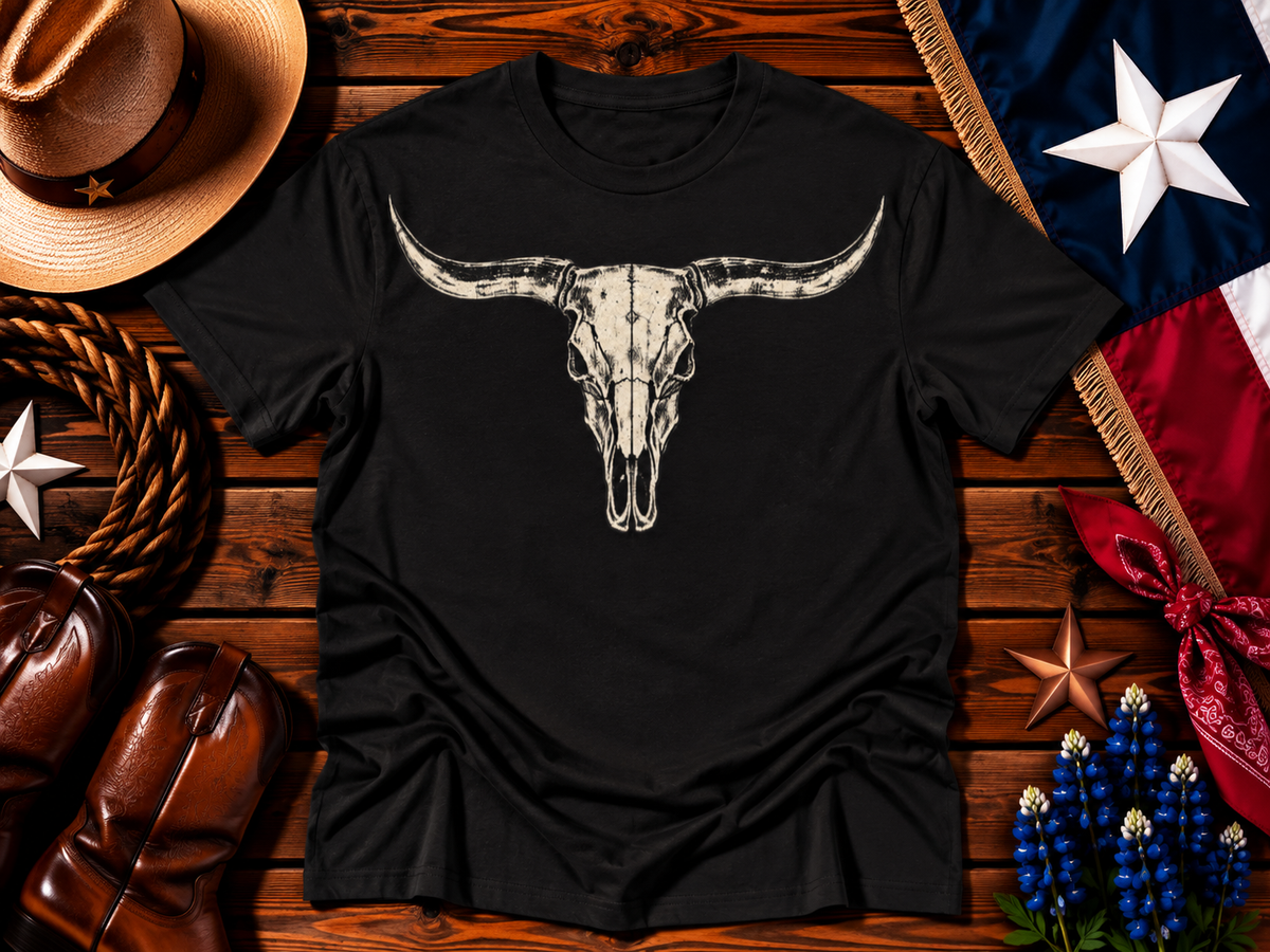 Vintage Longhorn Skull Western Graphic Tee