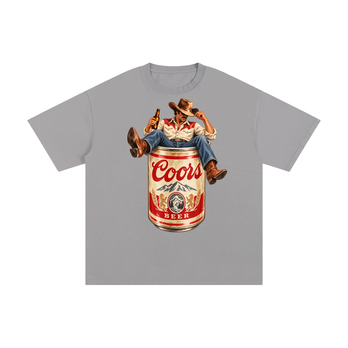 Vintage Coors Cowboy Beer Can Graphic Tee